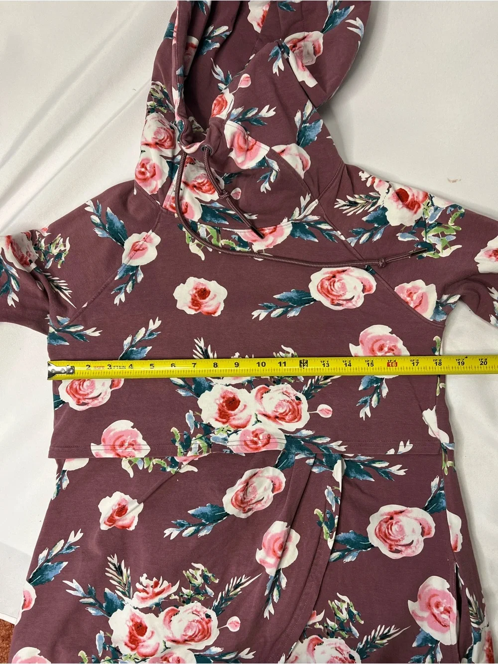 Latched Mama Tulip Front Cotton Floral Hoodie Lift Up Nursing Access Size M - Picture 5 of 9